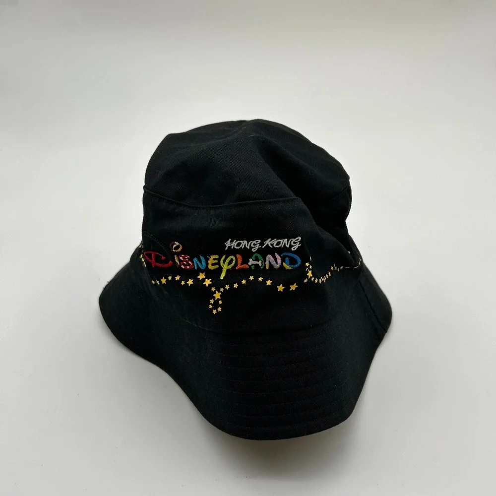 Disney Hong Kong Disneyland Bucket Hat Adult Black Mickey Minnie Mouse One Size